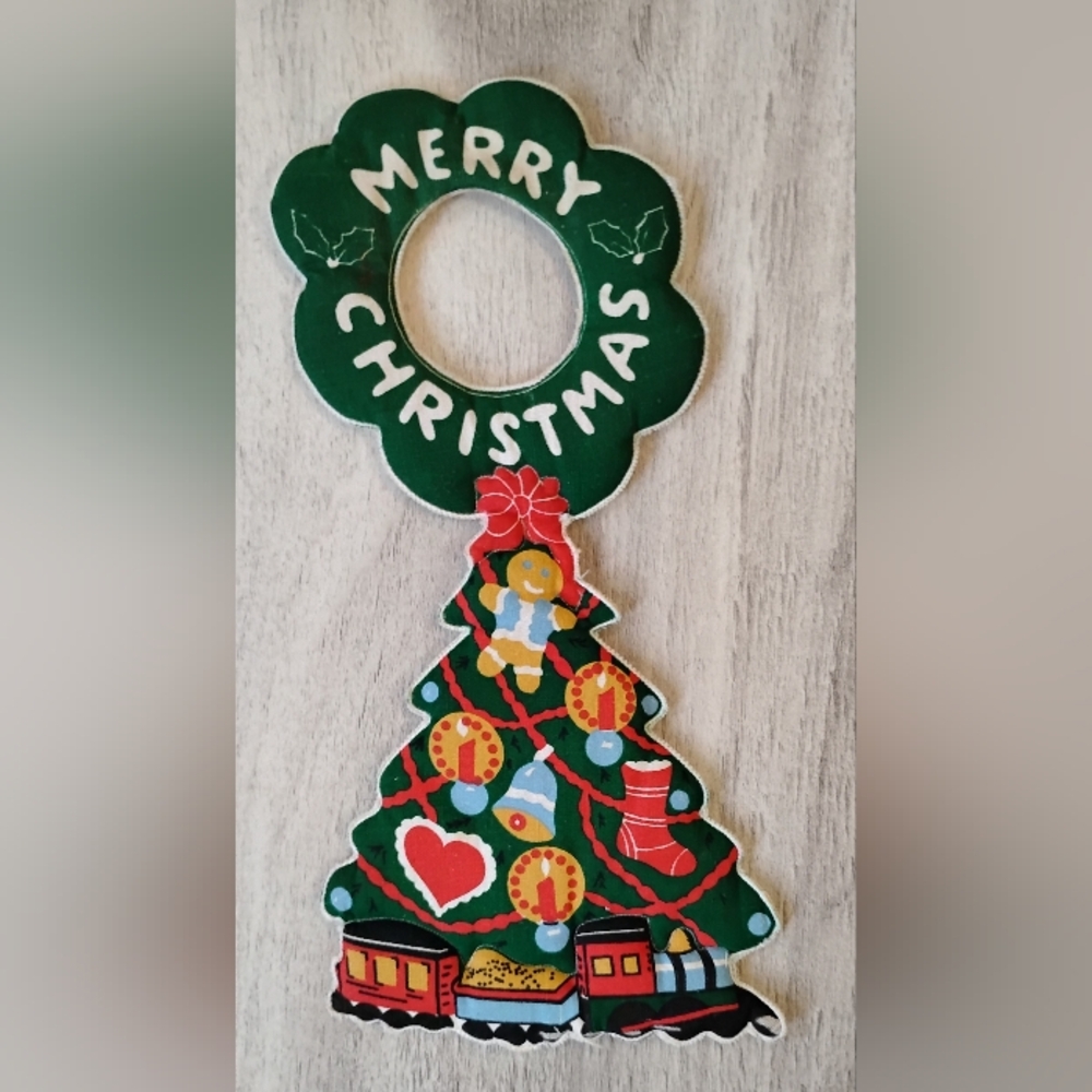 Handmade Christmas Tree hanging doorknob decoration